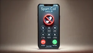 a phone receiving a spam call